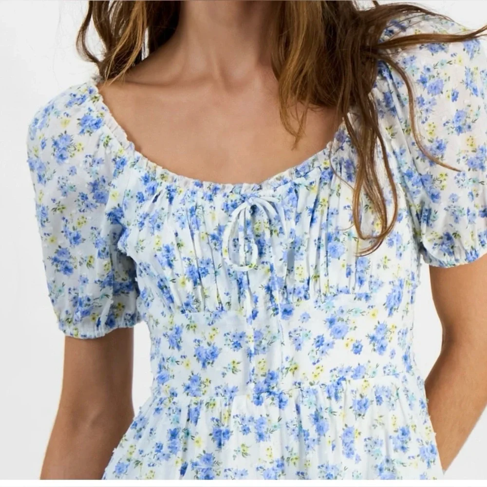 Kingston Grey Juniors' Floral-Print
Cotton Puff-Sleeve‎ Mini Dress Small - Picture 3 of 16